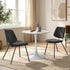 Round Dining Set – 60cm White Marble Table with 2 Black Upholstered Chairs