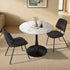 Round Dining Set – White 60cm Table with 2 Dark Grey Chairs