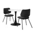 Round Dining Set – White 60cm Table with 2 Dark Grey Chairs
