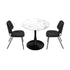 Round Dining Set – White 60cm Table with 2 Dark Grey Chairs