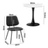 Round Dining Set – White 60cm Table with 2 Dark Grey Chairs