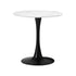Round Dining Set – White 60cm Table with 2 Dark Grey Chairs