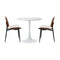 Dining Table Set 60cm Table and Chairs PU Leather White