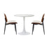 Dining Table Set 60cm Table and Chairs PU Leather White