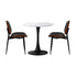 Dining Table Set 60cm Table and Chairs White & Black
