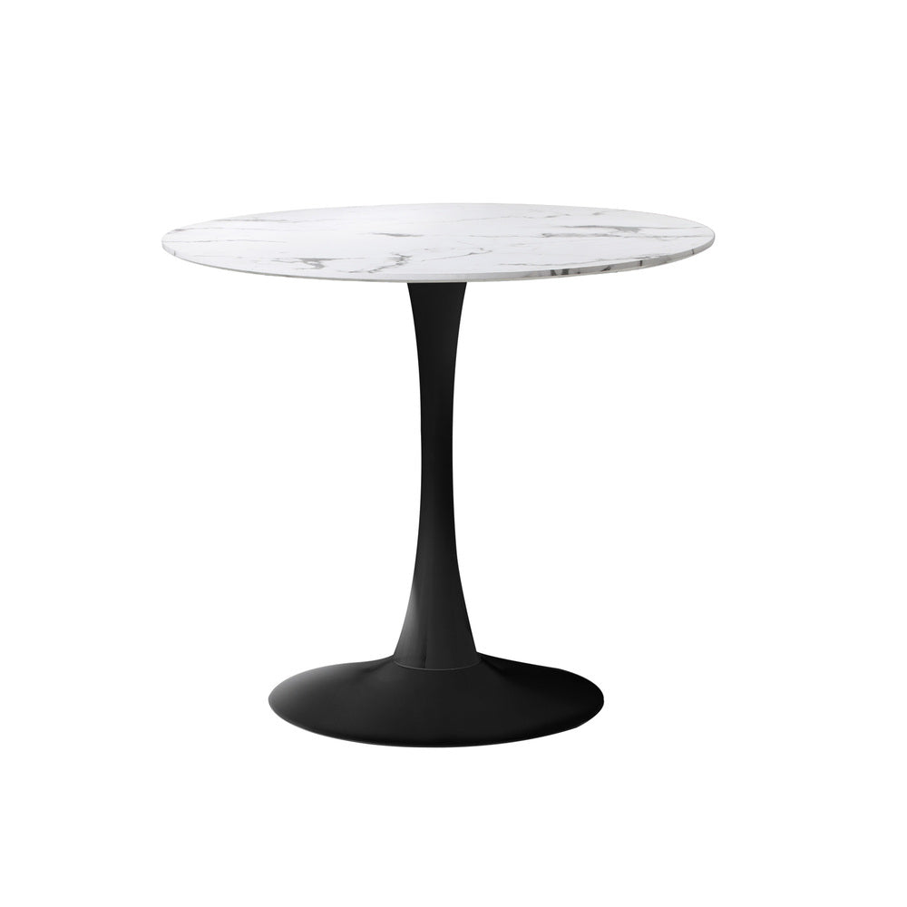 Dining Table Set 60cm Table and Chairs White & Black