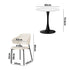 Oikiture 3PCS Dining Set Round Marble Look Table 2 Sherpa Chairs White Black