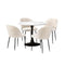 90cm Round Dining Table with 4PCS Chairs Sherpa White