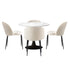 90cm Round Dining Table with 4PCS Chairs Sherpa White