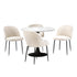 90cm Round Dining Table with 4PCS Chairs Sherpa White
