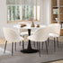 90cm Round Dining Table with 4PCS Chairs Sherpa White