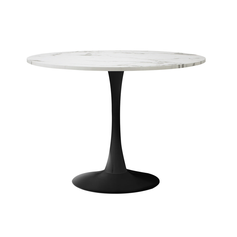 Oikiture Dining Table Set 90cm Table and Chairs White & Black