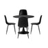 Oikiture 90cm Round Dining Table with 4x Dining Chairs PU Leather Black