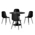 Oikiture 90cm Round Dining Table with 4x Dining Chairs PU Leather Black