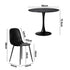 Oikiture 90cm Round Dining Table with 4x Dining Chairs PU Leather Black