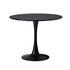 Oikiture 90cm Round Dining Table with 4x Dining Chairs PU Leather Black