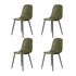 Oikiture 90cm Round Dining Table with 4x Dining Chairs PU Leather Green