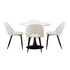 90cm Round Dining Table with 4PCS Chairs Sherpa White