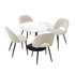 90cm Round Dining Table with 4PCS Chairs Sherpa White