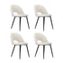 90cm Round Dining Table with 4PCS Chairs Sherpa White