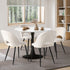 90cm Round Dining Table with 4PCS Chairs Sherpa White