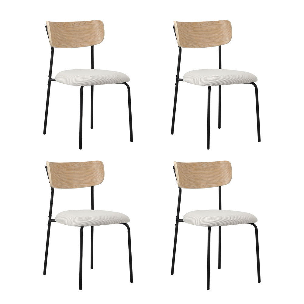 Oikiture 90cm Dining Table and Chairs 4-Seater Kitchen Furniture Set