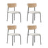 Oikiture 90cm Dining Table and Chairs 4-Seater Kitchen Furniture Set