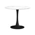 90cm Round Dining Table with 4PCS Chairs PU Leather Brown