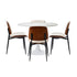 Dining Table Set 90cm Table and Chairs PU Leather White