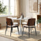 Dining Table Set 90cm Table and Chairs PU Leather White