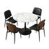4 Seater Dining Set 90cm Table and Dining Chairs PU Leather