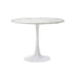 Dining Table Set 90cm with Chairs PU Leather Brown & White