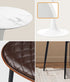 Dining Table Set 90cm with Chairs PU Leather Brown & White
