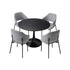 5PCS Dining Table Set Round Table Sherpa Chairs Grey