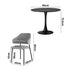 5PCS Dining Table Set Round Table Sherpa Chairs Grey