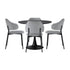 5PCS Dining Table Set Round Table Sherpa Chairs Grey