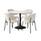 5PCS Dining Table Set & Sherpa Chairs White & Black