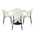 5PCS Dining Table Set & Sherpa Chairs White & Black