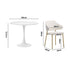 Oikiture 90cm Round Dining Table with 4x Dining Chairs Sherpa Gold&White