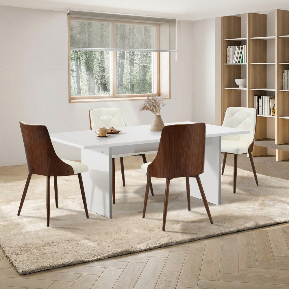 4-Seater Rectangle Dining Table and Chairs Wooden Dining Set