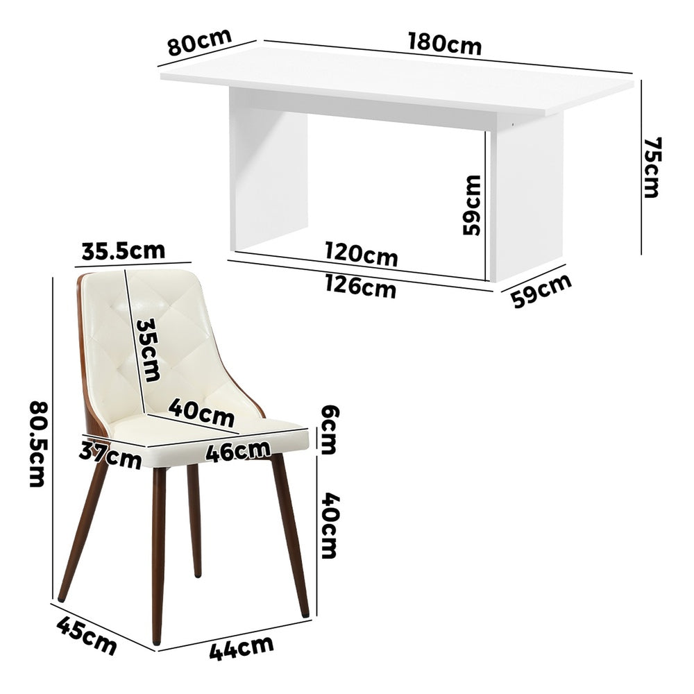 4-Seater Rectangle Dining Table and Chairs Wooden Dining Set