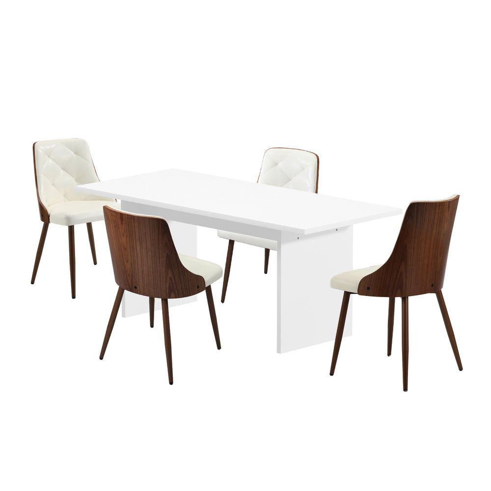 4-Seater Rectangle Dining Table and Chairs Wooden Dining Set