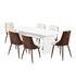 6-Seater Rectangular Dining Table and Chairs Wood Dining Set