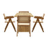 Oikiture 180cm Rectangular Dining Table with 4PCS Dining Chairs Wooden Walnut