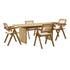 Oikiture 180cm Rectangular Dining Table with 4PCS Dining Chairs Wooden Walnut
