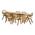 180cm Rectangular Dining Table with 6PCS Dining Chairs Wooden Walnut