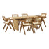 180cm Rectangular Dining Table with 6PCS Dining Chairs Wooden Walnut