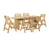 Oikiture 180cm Rectangular Dining Table with 6PCS Dining Chairs Foldable Natural