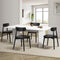 Oikiture 4 Seater Dining Table Set Black Wooden Table with 4 Chairs