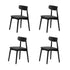 Oikiture 4-Seater Dining Table and Chairs Set Wooden Black
